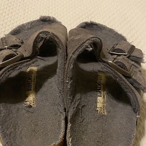 Birkenstock Women's Gray Suede Double-Buckle Clog Mules